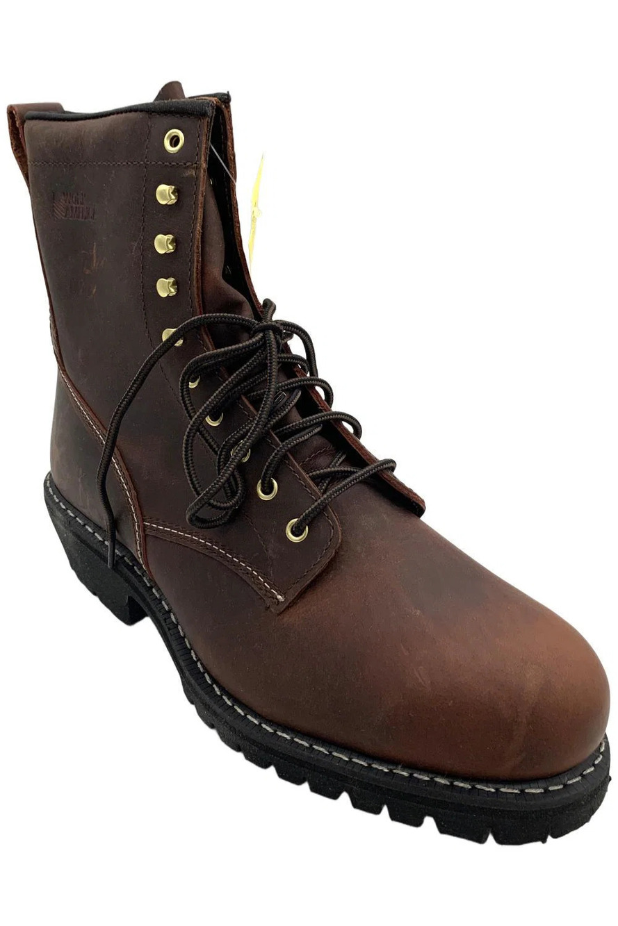 Work America Men's Steel Toe 8" Ankle Boots Redwood - Wide